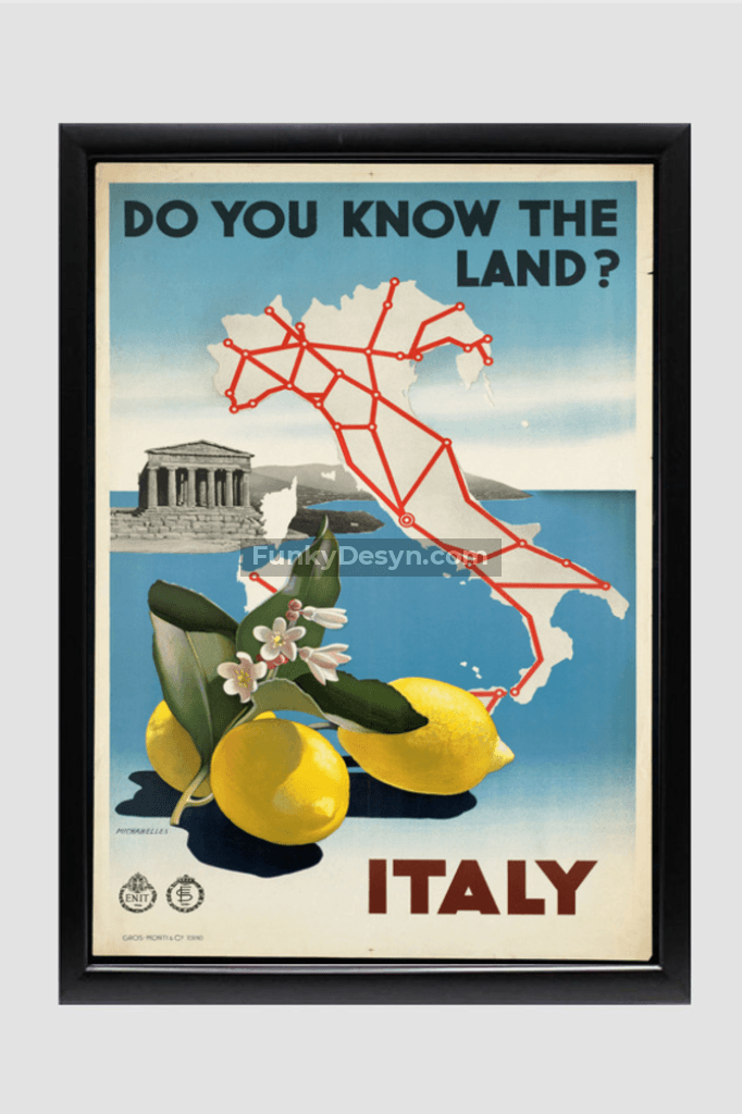 Vintage Italy Travel Poster Decor