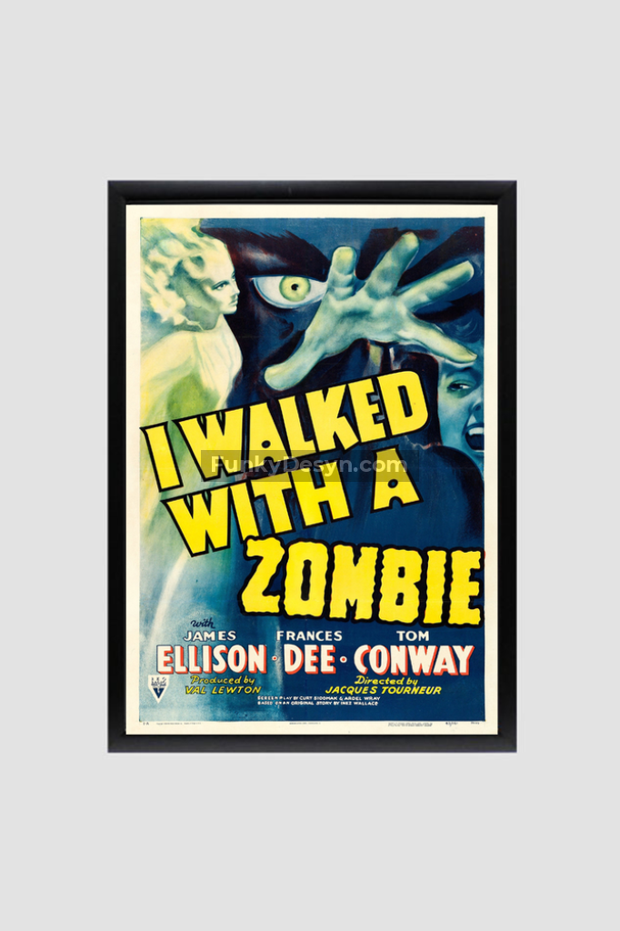 I Walked With A Zombie -1943 8.3X11.7 Inches/ Black Framed Poster Decor