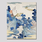 Fuji no Yukei by Utagawa Kuniyoshi (1798-1861), translated An Evening View of Fuji, a traditional Japanese ukiyo-e style illustration of the stream of Asazawa in spring with view of Mount Fuji from the hot springs at Hakon
