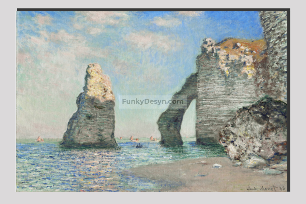 Claude Monets The Cliffs At Étretat (1885) 20X30 Inches/ Wrapped Canvas