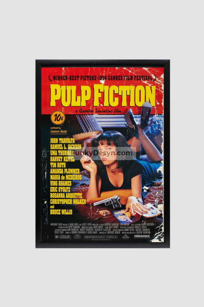 Pulp Fiction - 1994 8.3X11.7 Inches/ Black Framed Poster Decor