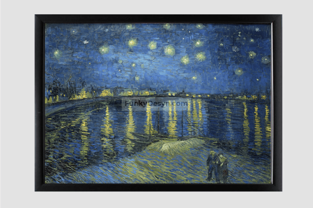 Vincent Van Goghs Starry Night Over The Rhone (1888) Famous Landscape Painting 11.7X16.54 Inches/
