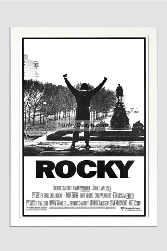 Rocky -1976 11.7X16.54 Inches/ White Framed Poster Decor