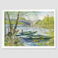 Fishing In Spring The Pont De Clichy (Asnières) (1887) By Vincent Van 8.3X11.7 Inches/ White Framed