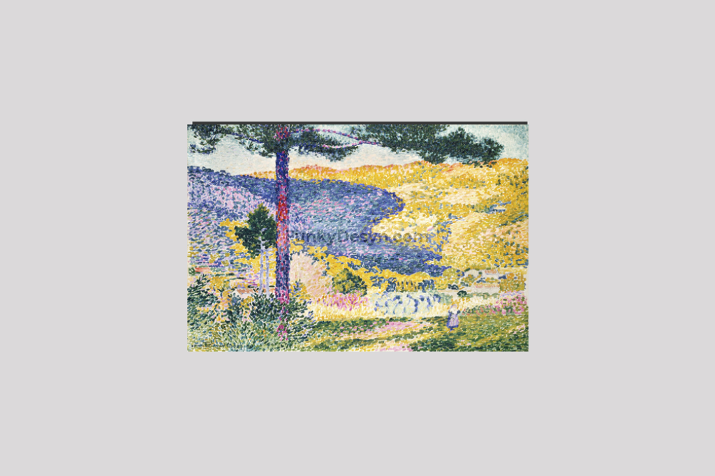 Valley with Fir; Shade on the Mountain (1909) painting in high resolution by Henri-Edmond Cross
