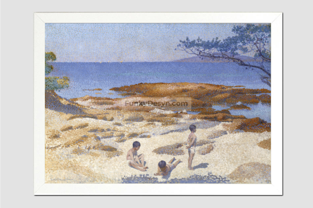 Beach at Cabasson (1891–1892) painting in high resolution by Henri-Edmond Cross