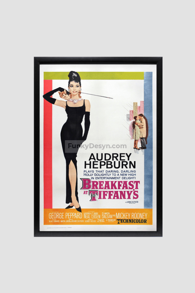 Breakfast At Tiffanys -1961 8.3X11.7 Inches/ Black Framed Poster Decor