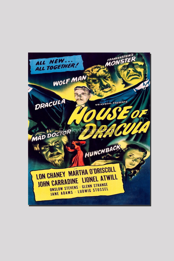 House Of Dracula -1945 16X20 Inches/ Wrapped Canvas Decor
