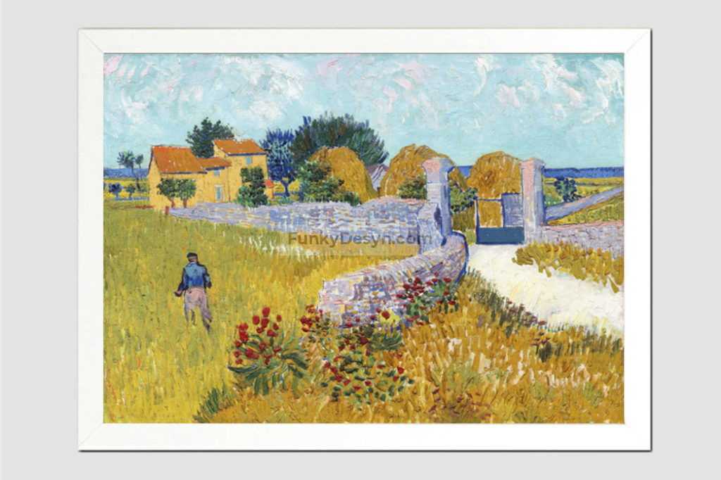 Farmhouse In Provence (1888) By Vincent Van Gogh. 11.7X16.54 Inches/ White Framed Poster