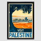 Visit Palestine Vintage Poster 8.3X11.7 Inches/ Black Framed Decor