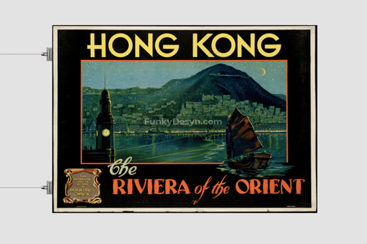 Hong Kong Vintage Travel Poster 11.7X16.54 Inches/ Rolled Poster Decor