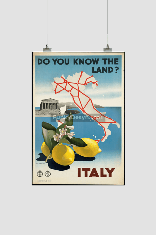 Vintage Italy Travel Poster Decor