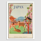 Visit Japan Vintage Travel Poster 8.3X11.7 Inches/ White Framed Decor