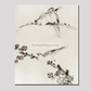 Three Birds Perched on Branches, One with Blossoms by Katsushika Hokusai