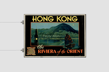 Hong Kong Vintage Travel Poster 8.3X11.7 Inches/ Rolled Poster Decor