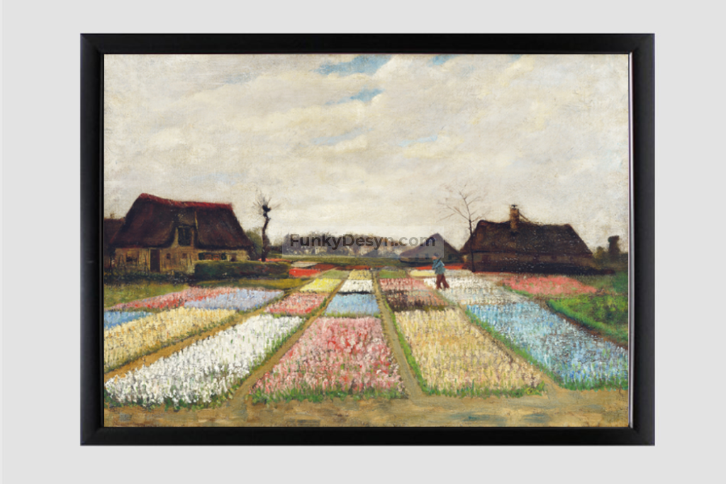 Flower Beds In Holland (1883) By Vincent Van Gogh. 11.7X16.54 Inches/ Black Framed Poster