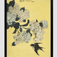Hydrangea and Swallow, from an untitled series of large flowers by Katsushika Hokusai