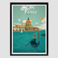 Venice Vintage Travel Poster 8.3X11.7 Inches/ Black Framed Decor