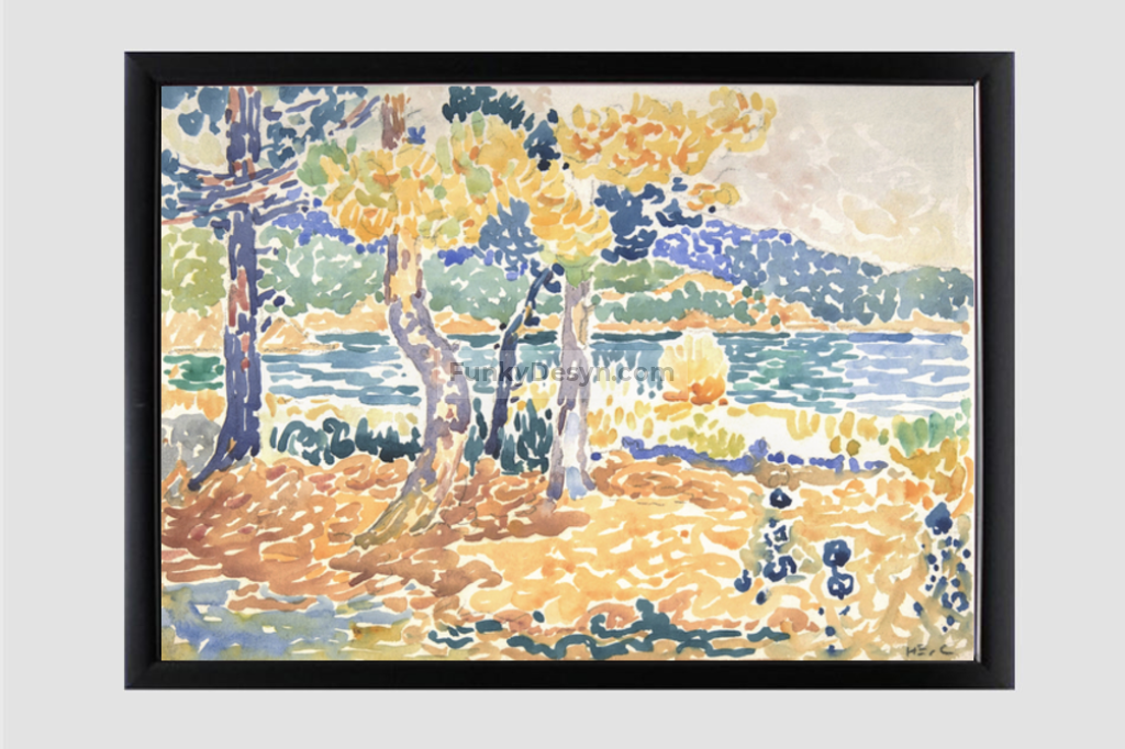 Pines on the Coastline (1856–1910) painting in high resolution by Henri-Edmond Cross.