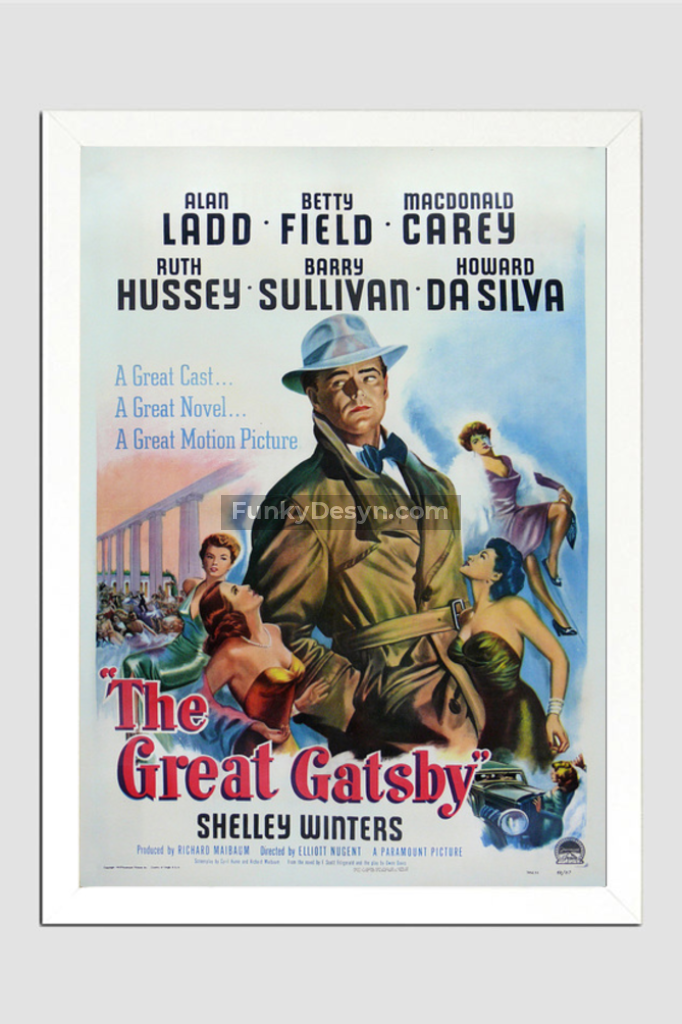The Great Gatsby -1949 11.7X16.54 Inches/ White Framed Poster Decor