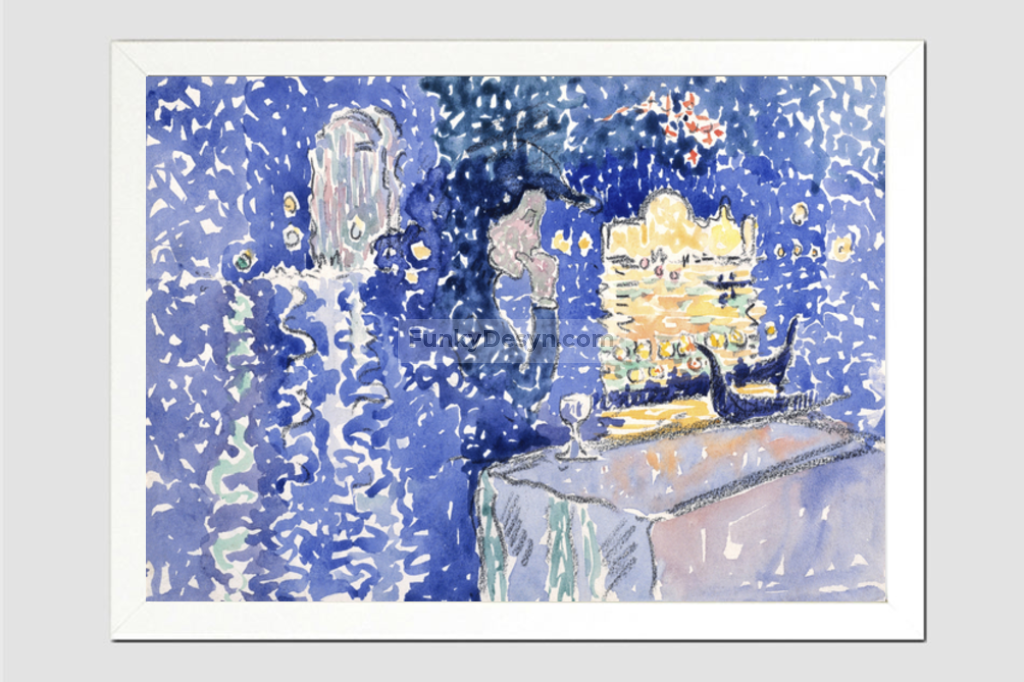 Venice Night of the Festival of the Redeemer (1903) painting in high resolution by Henri-Edmond Cross.