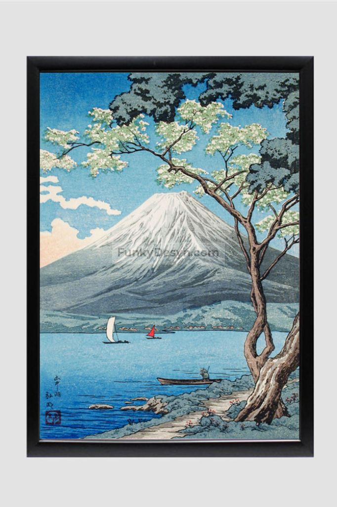 Mount Fuji from Lake Yamanaka print in high resolution by Hiroaki Takahashi (1871–1945)