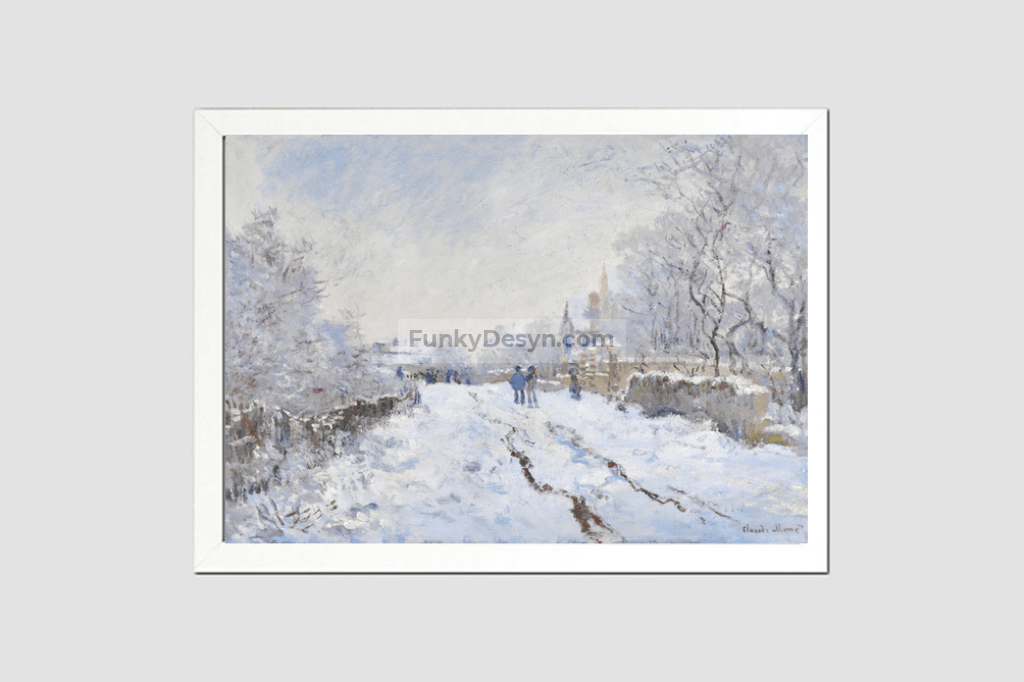 Claude Monets The Magpie (18681869) 8.3X11.7 Inches/ White Framed Poster