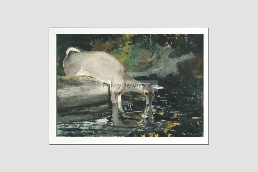 Deer Drinking (1892) by Winslow Homer