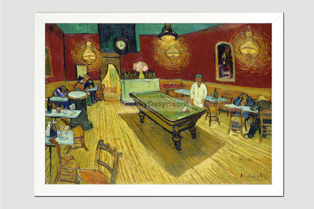 Le Café De Nuit (The Night Café) (1888) By Vincent Van Gogh. 11.7X16.54 Inches/ White Framed Poster