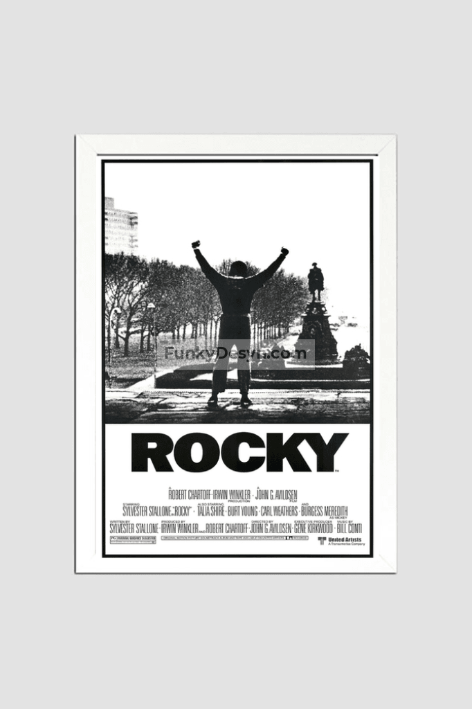 Rocky -1976 8.3X11.7 Inches/ White Framed Poster Decor