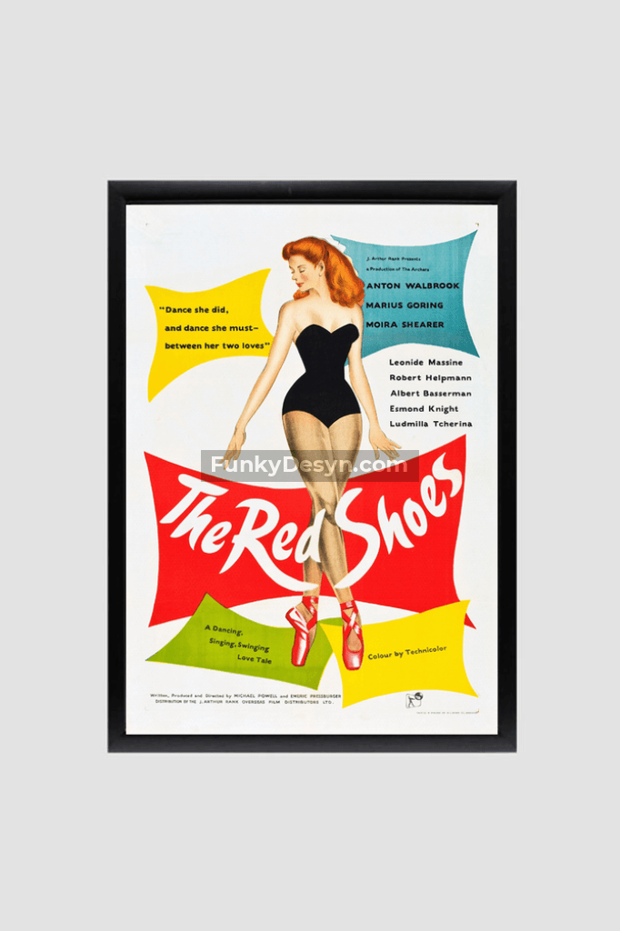 The Red Shoes -1948 8.3X11.7 Inches/ Black Framed Poster Decor