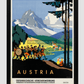 Austria Vintage Travel Poster 11.7X16.54 Inches/ Black Framed Decor