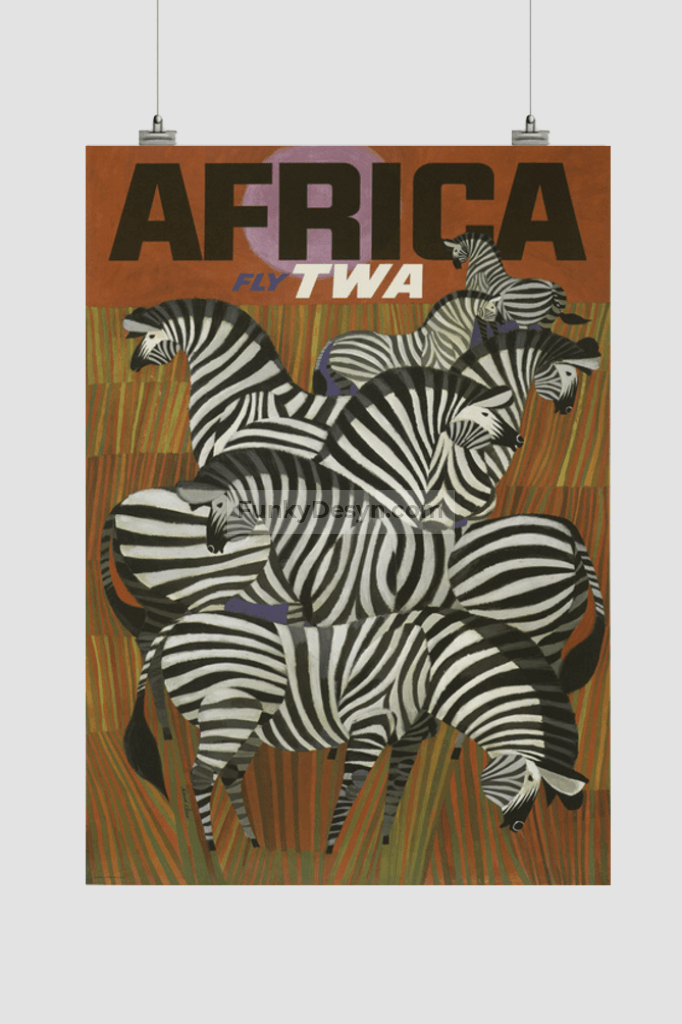 Africa Vintage Travel Poster 11.7X16.54 Inches/ Rolled Decor