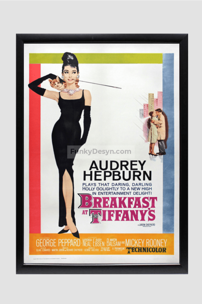 Breakfast At Tiffanys -1961 11.7X16.54 Inches/ Black Framed Poster Decor
