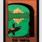 Visit India Vintage Lucknow Travel Poster 11.7X16.54 Inches/ Black Framed Decor
