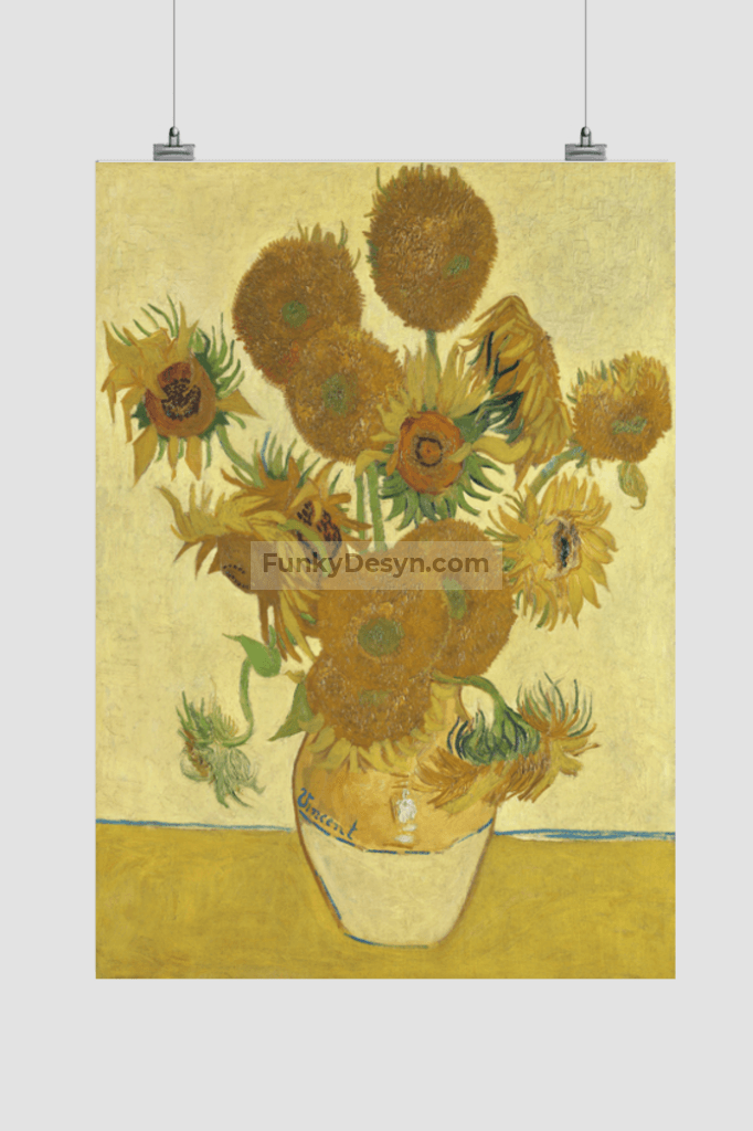 Vincent Van Goghs Sunflowers (1888) Famous Still Life Painting. 11.7X16.54 Inches/ Rolled Poster