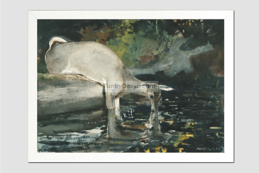 Deer Drinking (1892) by Winslow Homer