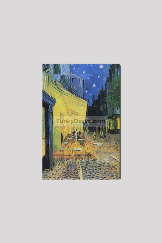 Vincent Van Goghs Café Terrace At Night (1888) Famous Painting 8X12 Inches/ Wrapped Canvas