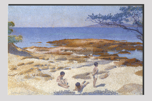 Beach at Cabasson (1891–1892) painting in high resolution by Henri-Edmond Cross