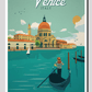 Venice Vintage Travel Poster 20X30 Inches/ Wrapped Canvas Decor