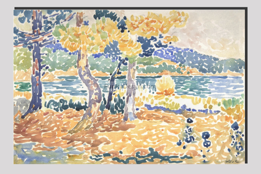 Pines on the Coastline (1856–1910) painting in high resolution by Henri-Edmond Cross.
