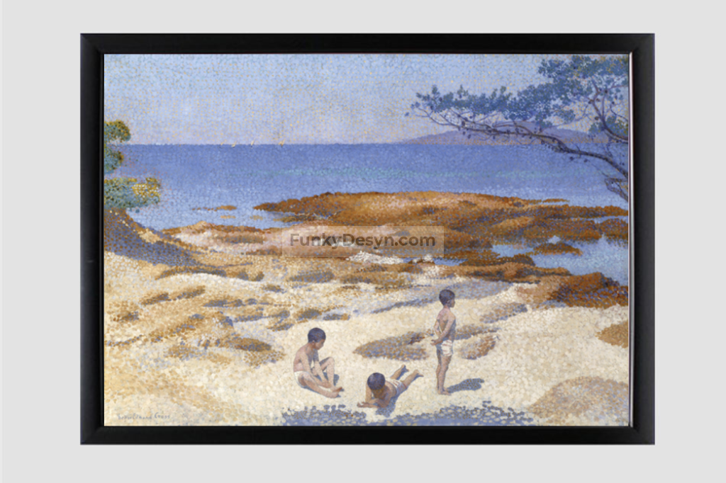 Beach at Cabasson (1891–1892) painting in high resolution by Henri-Edmond Cross