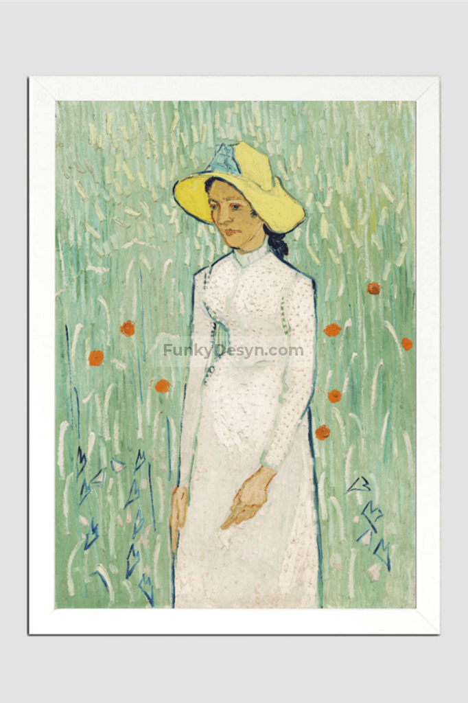 White (1890) By Vincent Van Gogh. 11.7X16.54 Inches/ Framed Poster