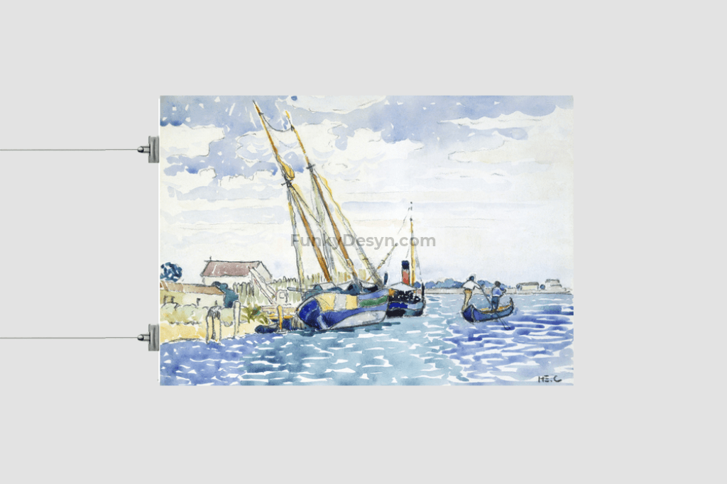 Marine Scene (Boats near Venice) (1903) painting by Henri-Edmond Cross.