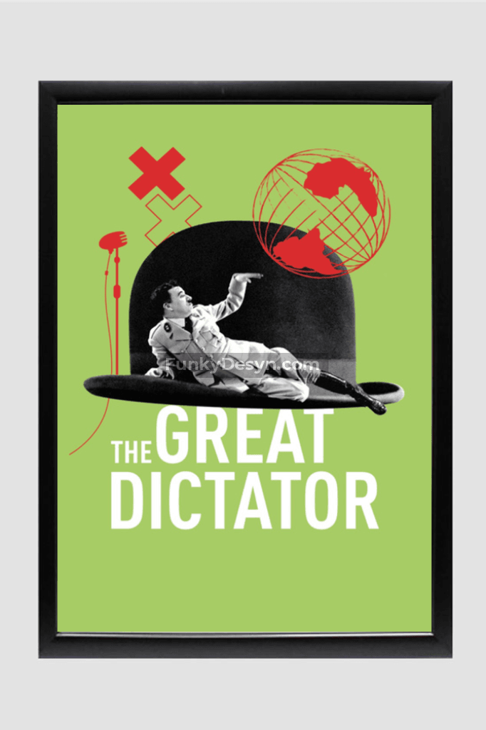 The Great Dictator -1940 11.7X16.54 Inches/ Black Framed Poster Decor