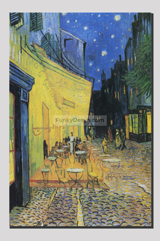 Vincent Van Goghs Café Terrace At Night (1888) Famous Painting 20X30 Inches/ Wrapped Canvas