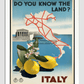 Vintage Italy Travel Poster Decor