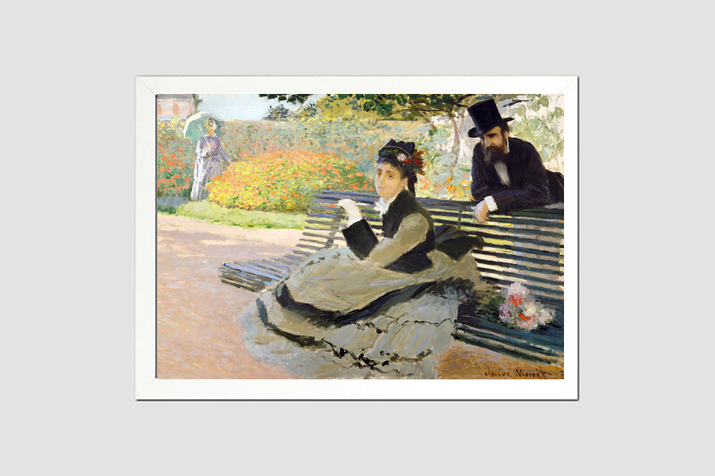 Camille Monet (1847–1879) on a Garden Bench (1873) by Claude Monet
