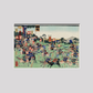 Kawanakajima no Kassen by Utagawa Kuniyoshi (1798-1861), a woodcut diptych of battle at Kawanakajima, showing two armies of cavalry in a battle with swordsmen and archers on horseback