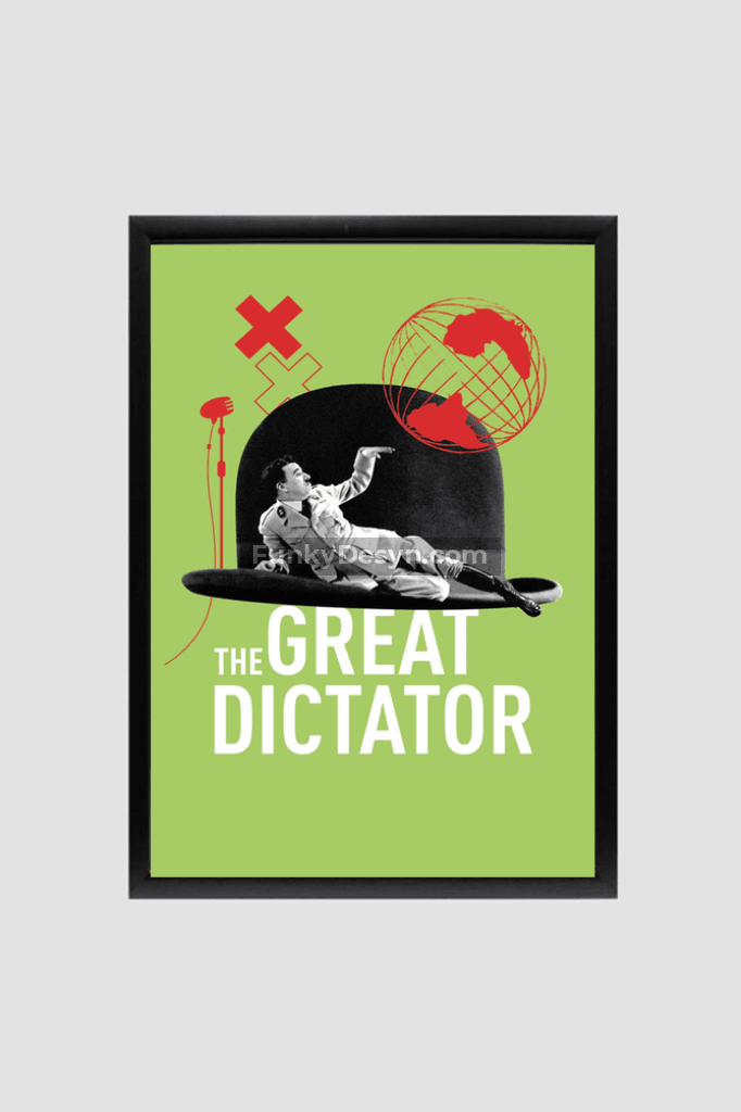 The Great Dictator -1940 8.3X11.7 Inches/ Black Framed Poster Decor